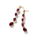 luxe Essence ロングピアス ガーネット ツイスト&オーバル