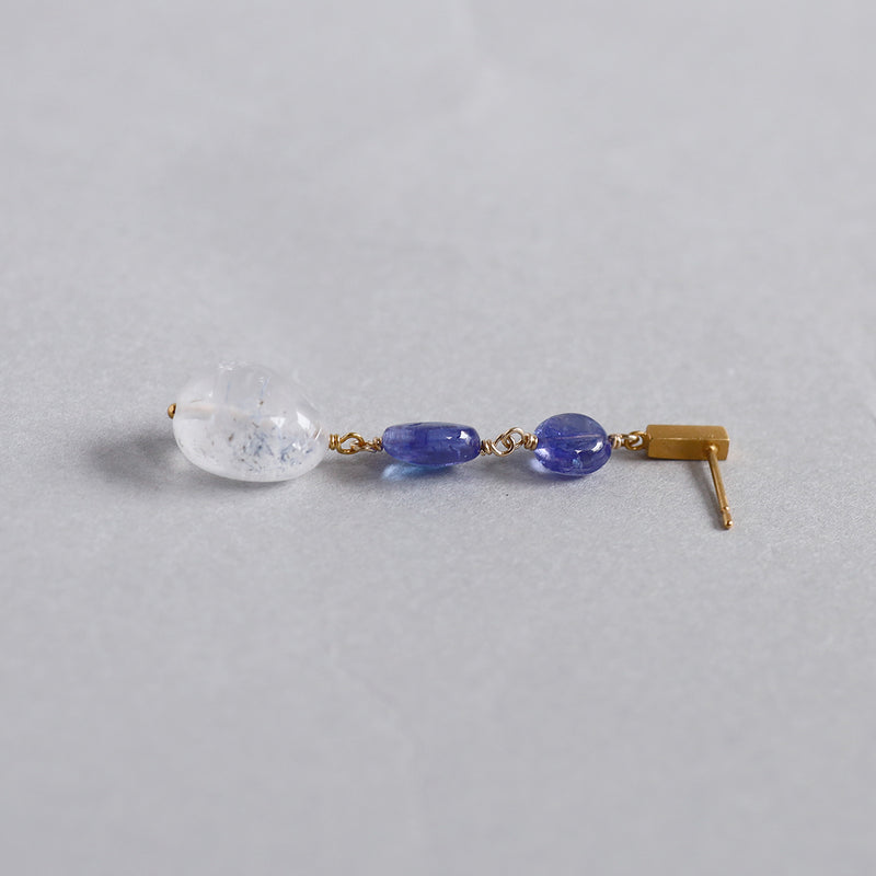 luxe Essence ピアス デュモルチェライトインクォーツ&タンザナイト 3stones