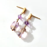 luxe Essence ショートピアス アメトリン＆アメシスト