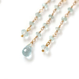 luxe Essence シャンデリアピアス アクアマリン＆インペリアルトパーズ