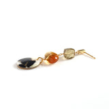 One of a kind ロングピアス ビアクォーツ＆ウィルクス貝 3stones