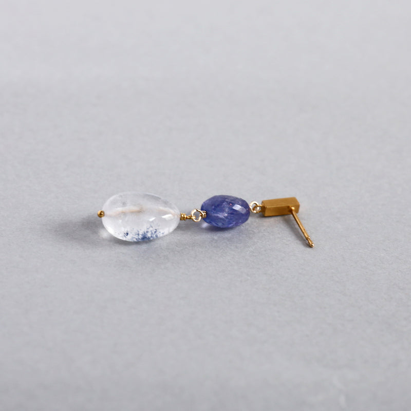 luxe Essence ピアス デュモルチェライトインクォーツ&タンザナイト 2stones