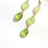 luxe Essence ロングピアス ペリドット＆クリソベリルキャッツアイ 3stones