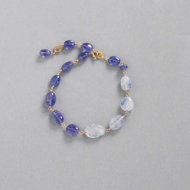 luxe Essence ブレスレット デュモルチェライトインクォーツ&タンザナイト blue