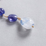 luxe Essence ピアス デュモルチェライトインクォーツ&タンザナイト 3stones