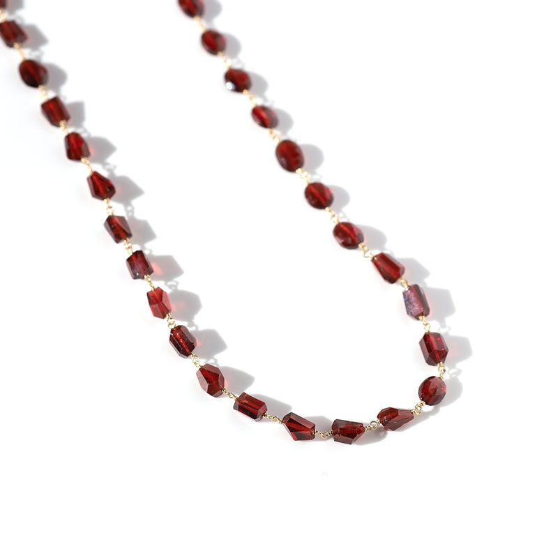 luxe Essence ネックレス ガーネット ツイスト&オーバル