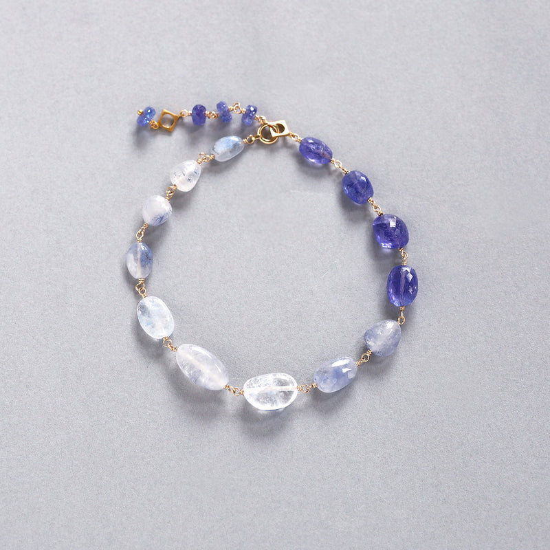 luxe Essence ブレスレット デュモルチェライトインクォーツ&タンザナイト white