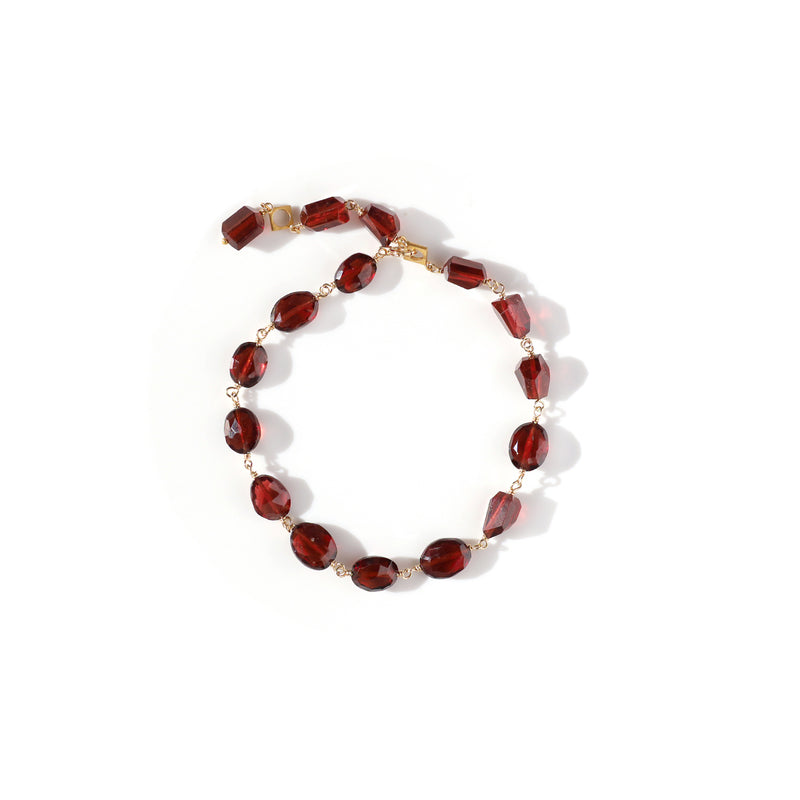 luxe Essence ブレスレット ガーネット ツイスト&オーバル