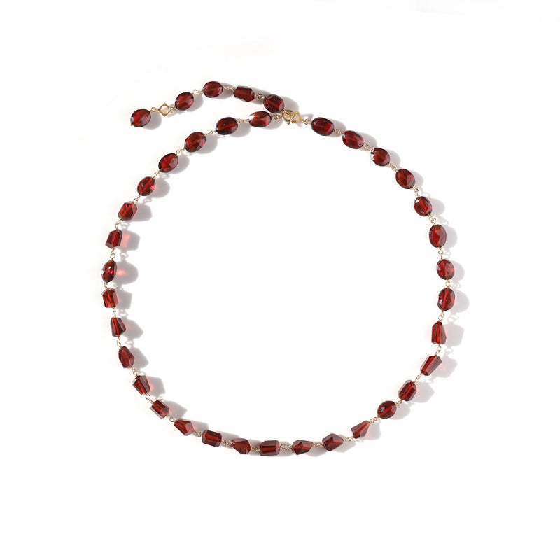 luxe Essence ネックレス ガーネット ツイスト&オーバル