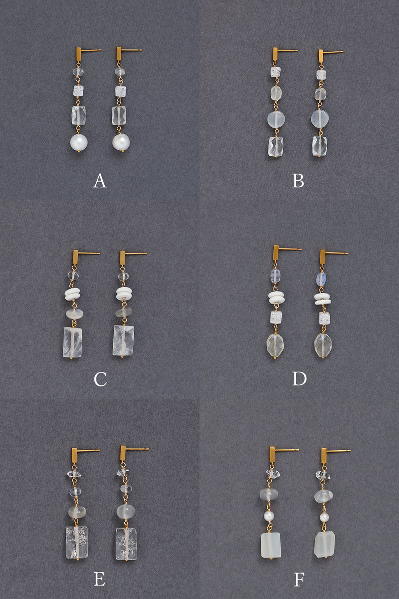 luxe Chance ロングピアス White Edition
