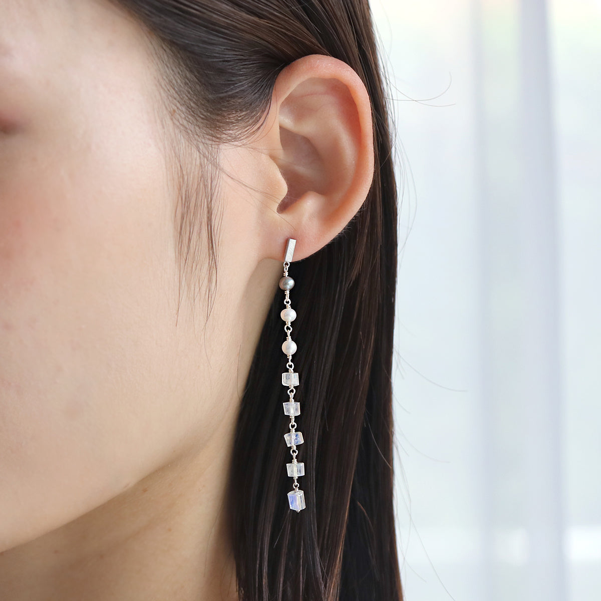 ロングピアス パール＆ブルームーンストーン | エシカル