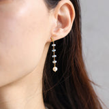 luxe Essence ショートピアス 淡水パール＆オパール
