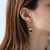 One of a kind ロングピアス ビアクォーツ＆ウィルクス貝 3stones
