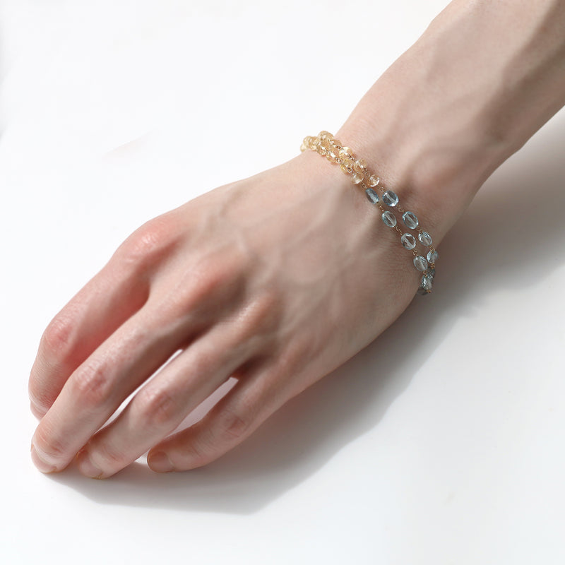 luxe Essence 二連ブレスレット アクアマリン＆インペリアルトパーズ
