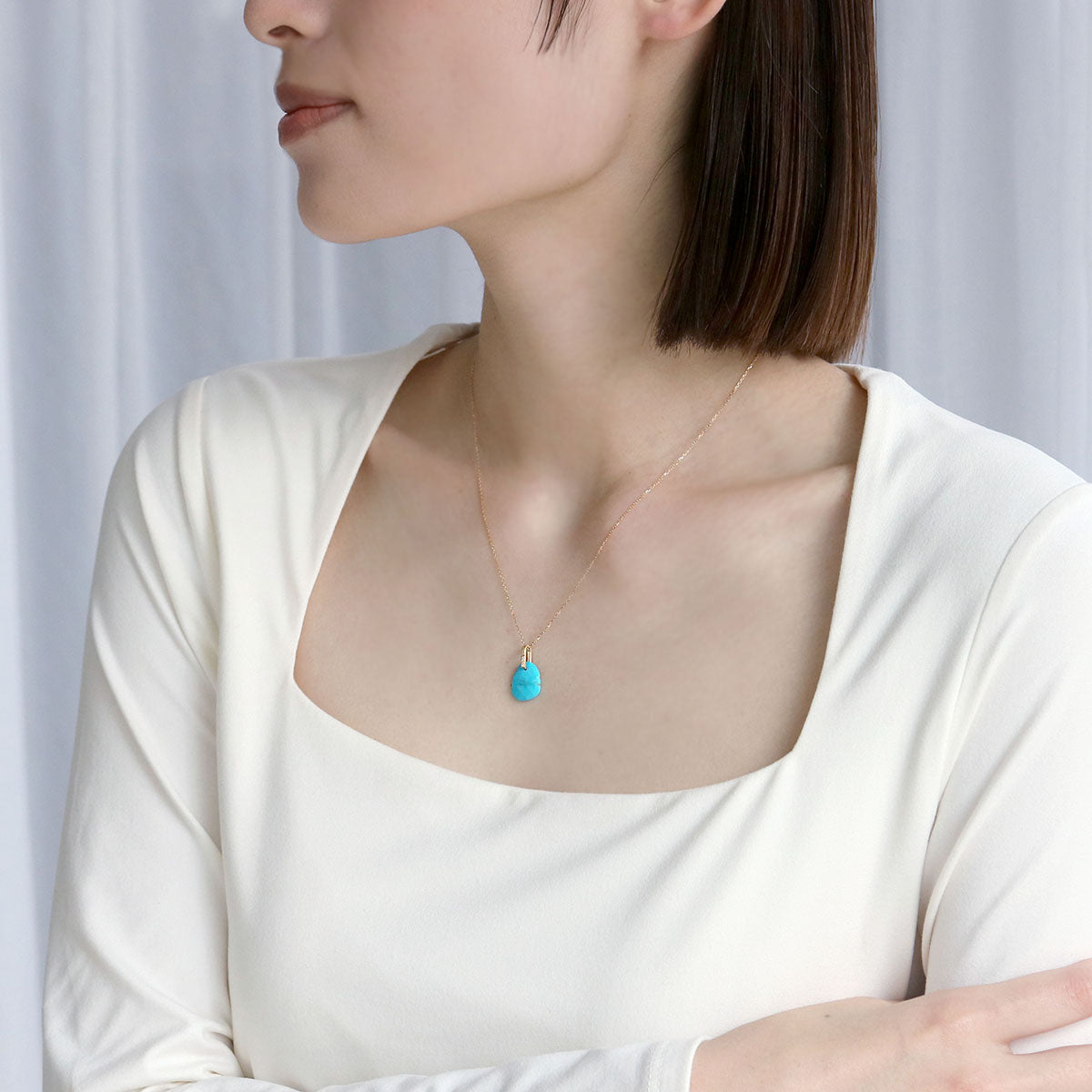 ネックレス ターコイズ K18| エシカルジュエリー HASUNA(ハスナ)