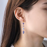 luxe Essence ピアス デュモルチェライトインクォーツ&タンザナイト 4stones blue