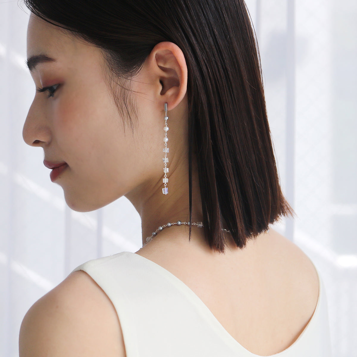 ロングピアス パール＆ブルームーンストーン | エシカル