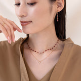 luxe Essenceショートピアス ロードライトガーネット