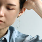 luxe Essence シャンデリアピアス アクアマリン＆インペリアルトパーズ