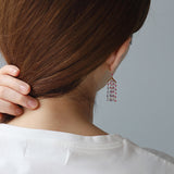 luxe Essence シャンデリアショートピアス タンザナイト＆ピンクスピネル