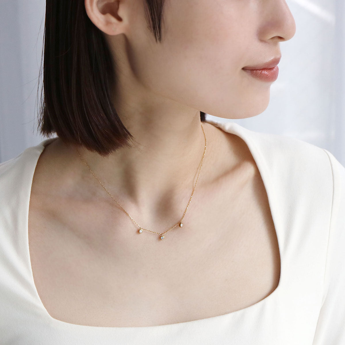 agate ネックレス シルバーダイヤモンドネックレス（0.03 ct）｜ネックレス