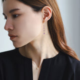 luxe Essence ロングピアス アメシスト キューブ