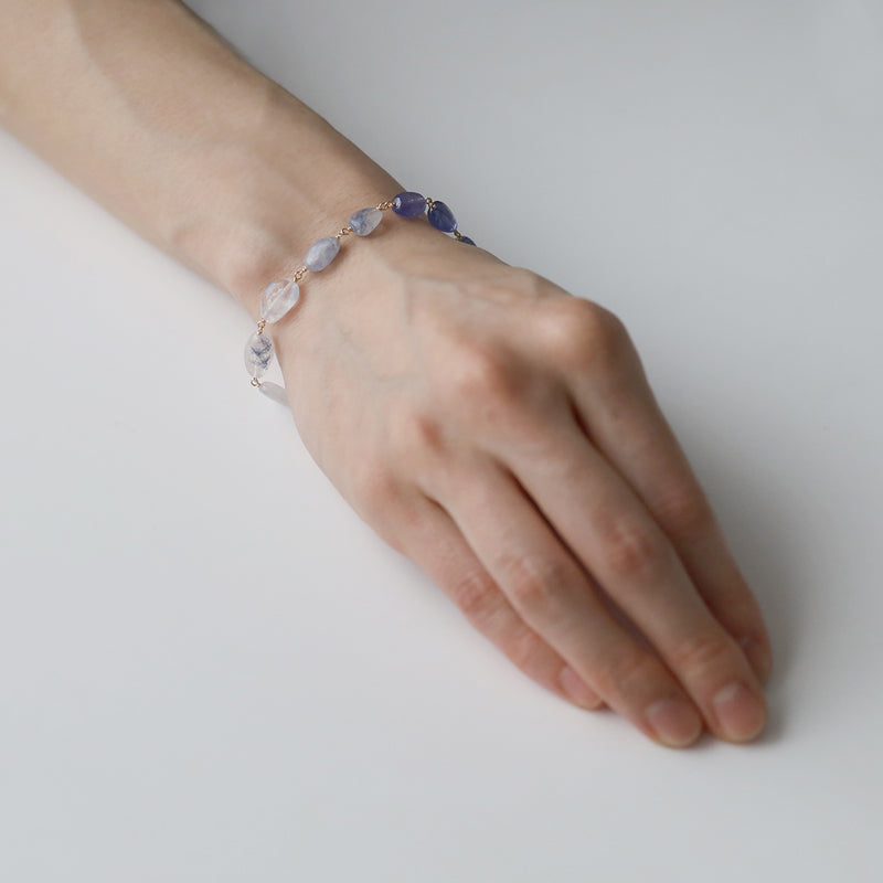 luxe Essence ブレスレット デュモルチェライトインクォーツ&タンザナイト blue