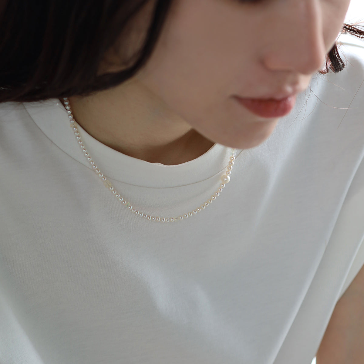 luxe Essence ネックレス 淡水パール＆オパール | エシカル