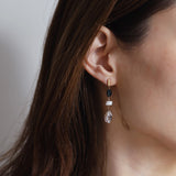 luxe Essenceピアス ロンドンブルートパーズ＆クリスタル 3stones