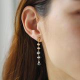 luxe Essence ロングピアス アクアマリン＆インペリアルトパーズ