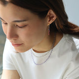 luxe Essence ロングピアス タンザナイト＆ピンクスピネル