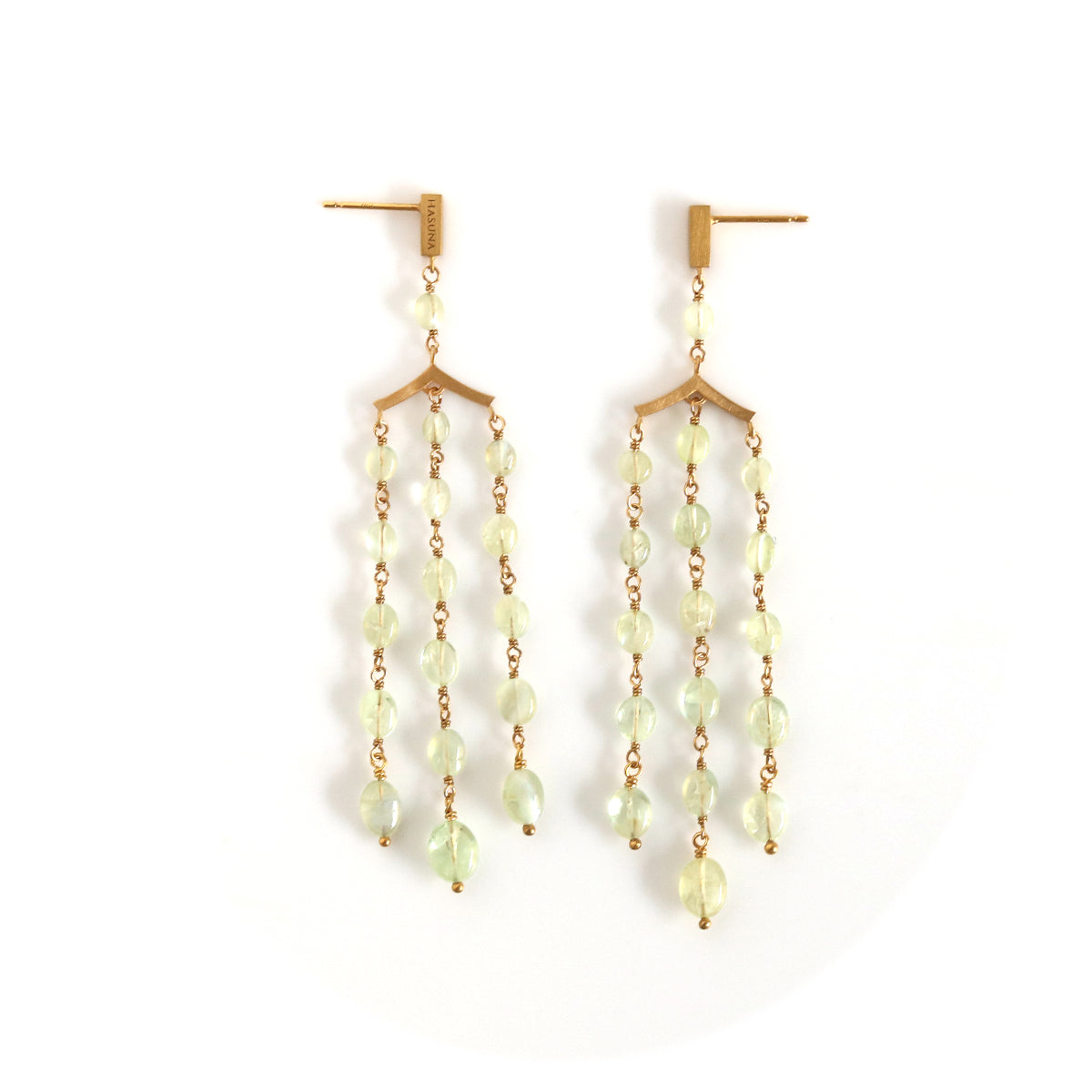 【ミント】希少石ナチュラルキャッツアイのシャンデリアピアス シャンデリアピアス クリソベリルキャッツアイ | エシカル